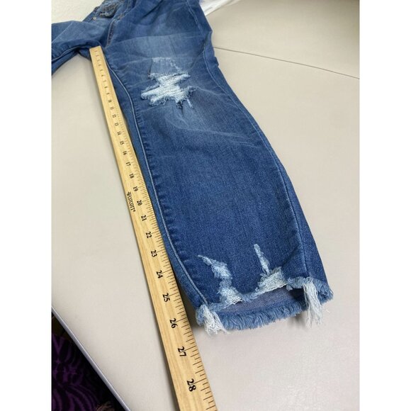 Judy Blue Womens Skinny Fit Distressed Mid Rise Ankle Jeans Size 31 Blue Denim - Picture 9 of 16